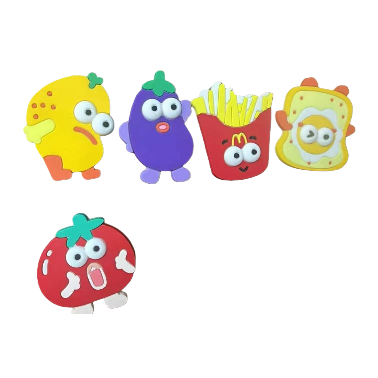 Colorful cartoon food-shaped magnetic stickers for kitchen and refrigerator decoration and storage, practical magnetic stickers Item Picture