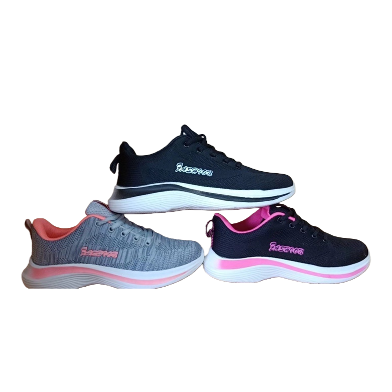 Black, grey, black and pink color sports shoes for both men and women, breathable and shock-absorbing running shoes Item Picture
