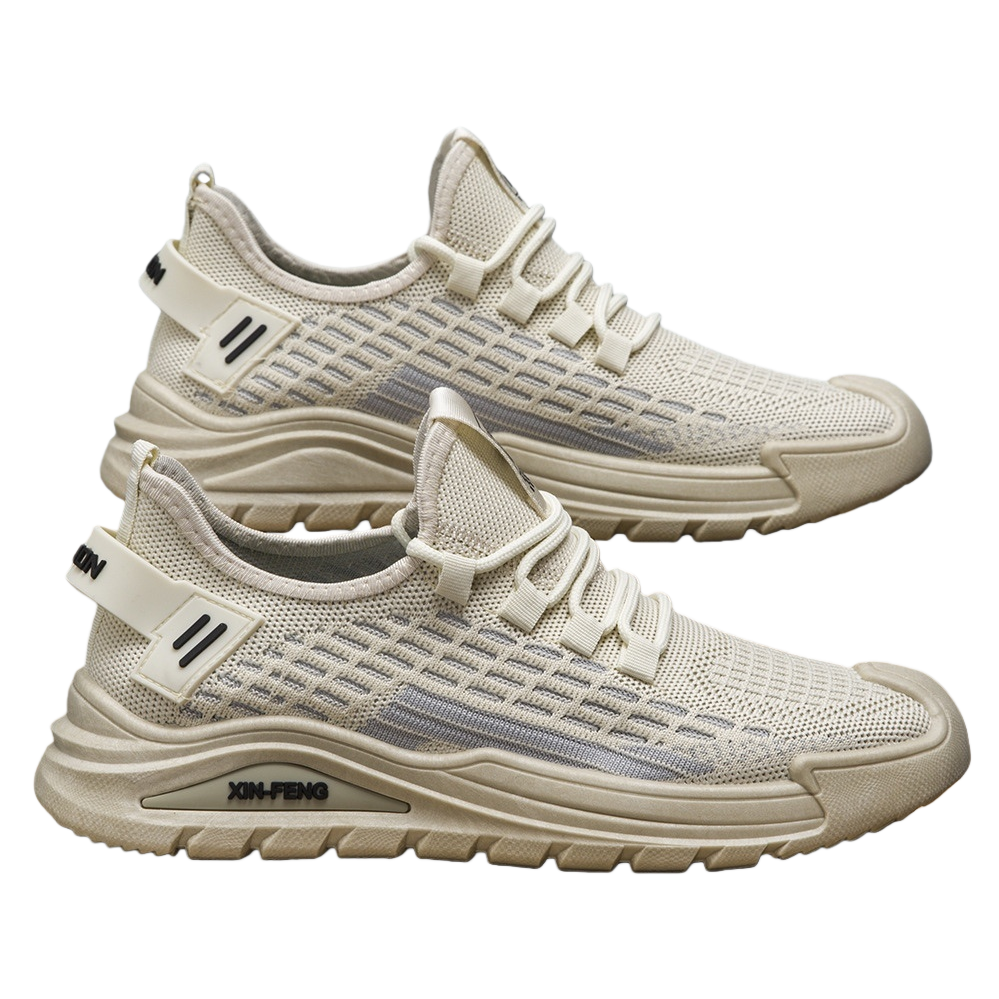 Beige mesh sports shoes, breathable and lightweight, unisex casual running shoes Item Picture