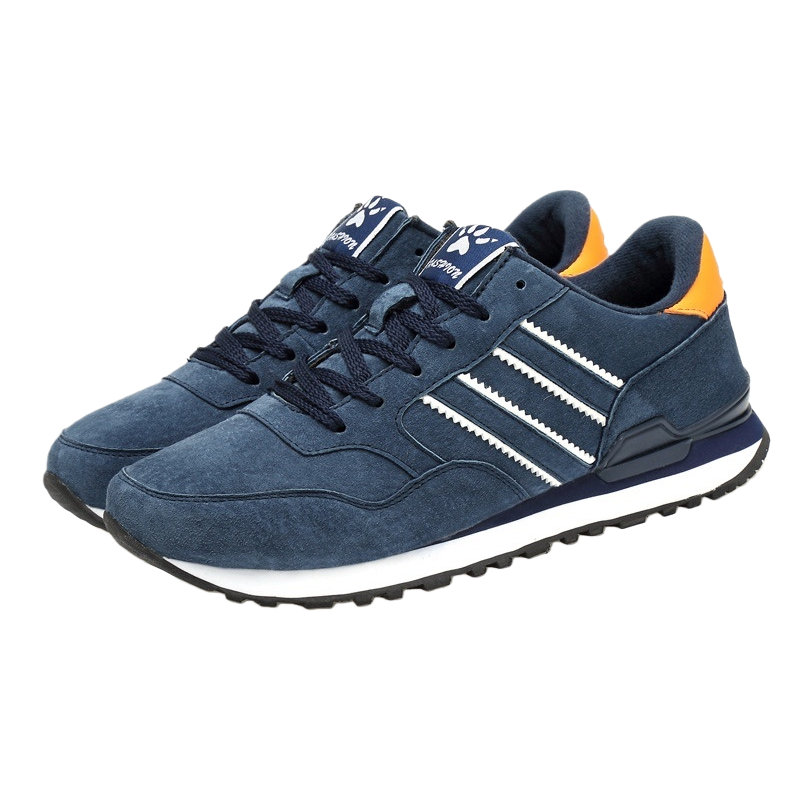 Deep blue suede sports shoes are breathable, shock-absorbing, casual and versatile, suitable for both men and women Item Picture