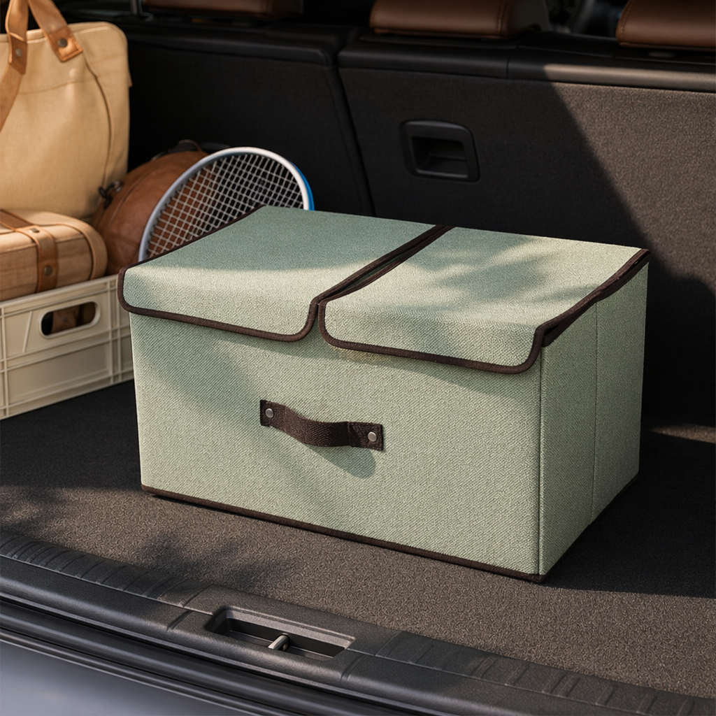 Light green fabric storage box, home organizing box, multi-functional storage box for bedroom and living room details Picture