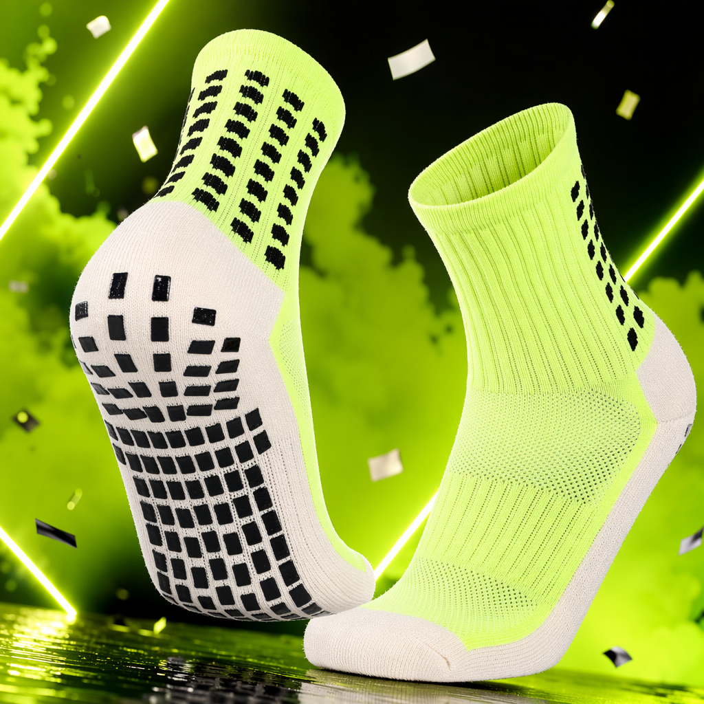 Fluorescent green sports socks for both men and women, breathable, sweat-absorbing and elastic cotton socks Specification image