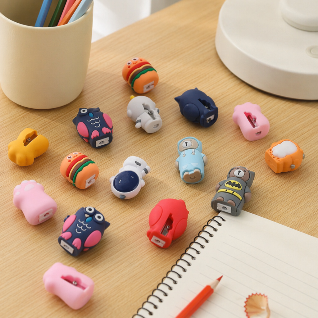 The popular and cute cartoon pencil sharpener, Batman Burger, owl manual pen roller, compact and handy, won't hurt hands, pencil sharpener, children's stationery gift details Picture