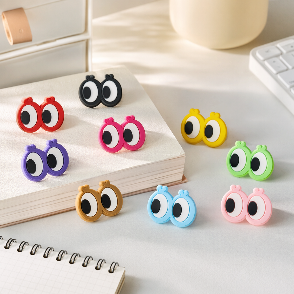 Colorful cartoon eye-shaped accessories, fashionable, cute and creative ear clips and hair accessories details Picture