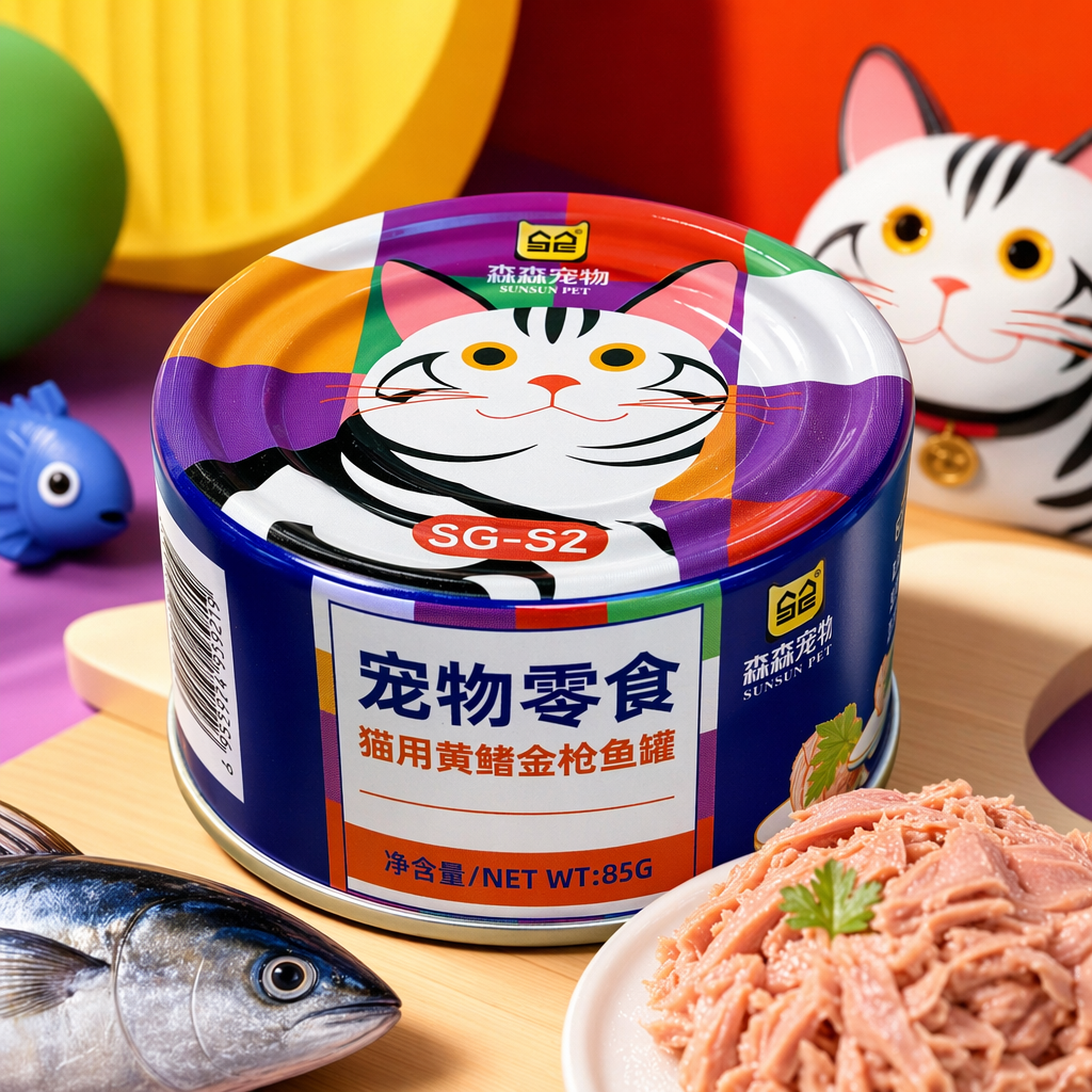 Sen Sen Cat's portable 85g pet food in canned yellowfin tuna cans Specification image