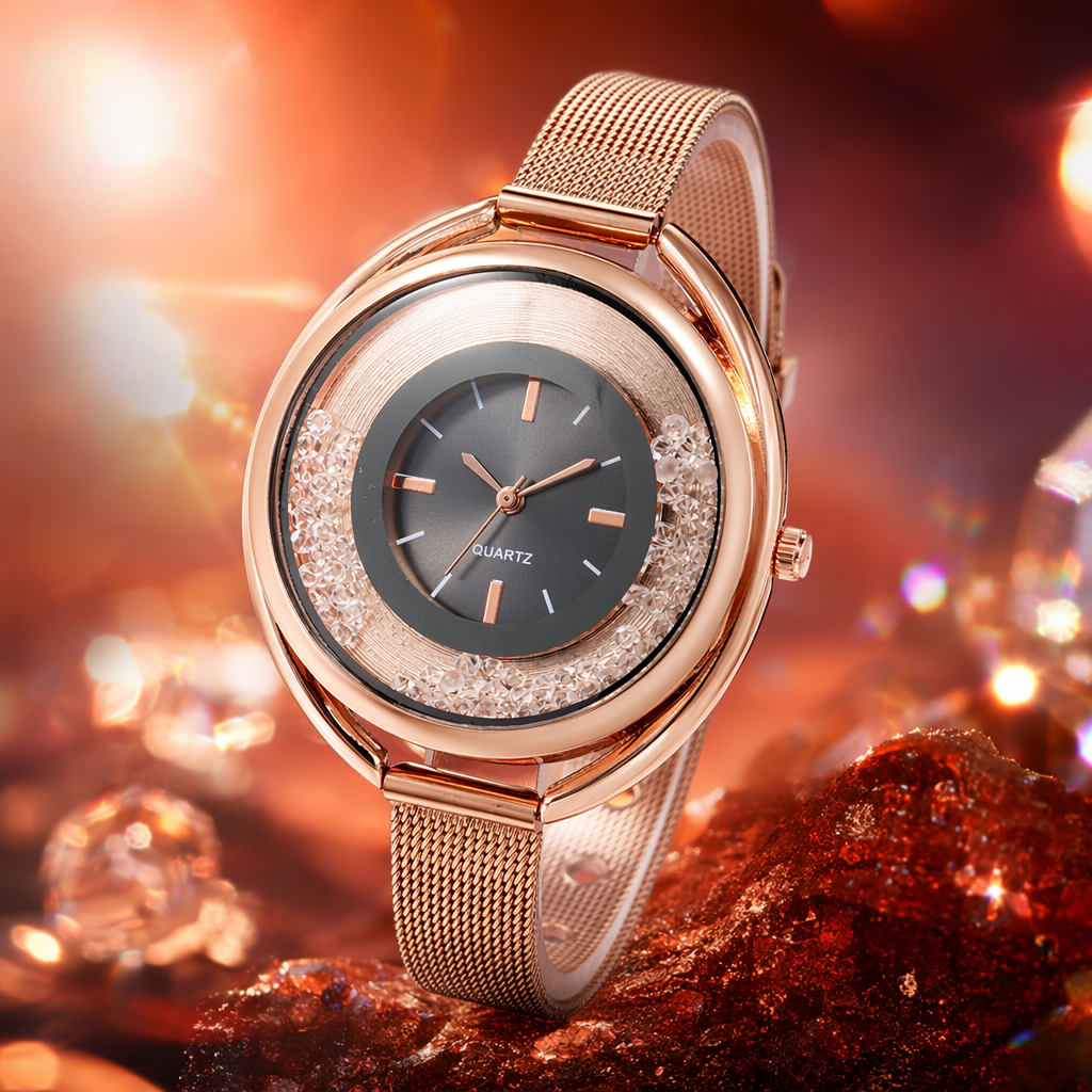 مغطاة بالذهب الوردي بشريط معدني من ساعة اليد Specification image