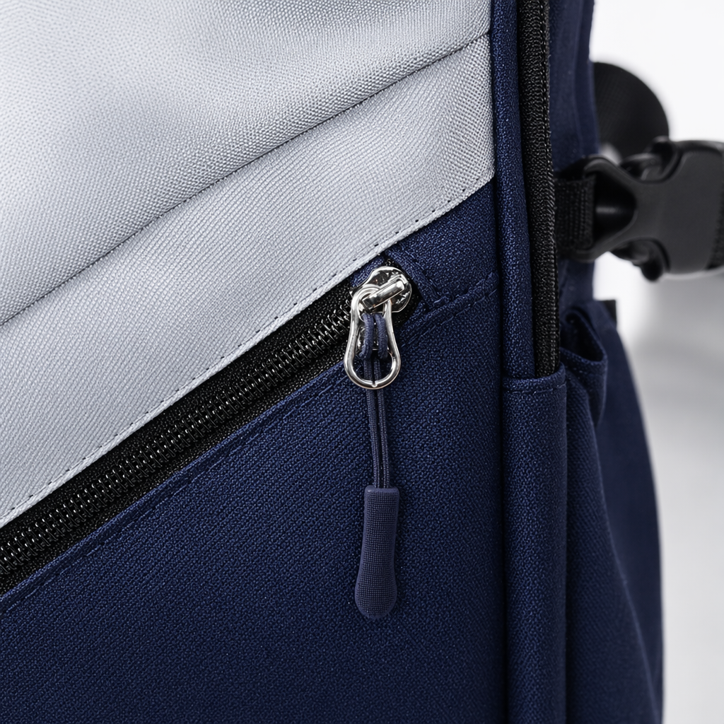 The blue and white color-matched simple and fashionable backpack is convenient and easy for students to commute Application Scenario