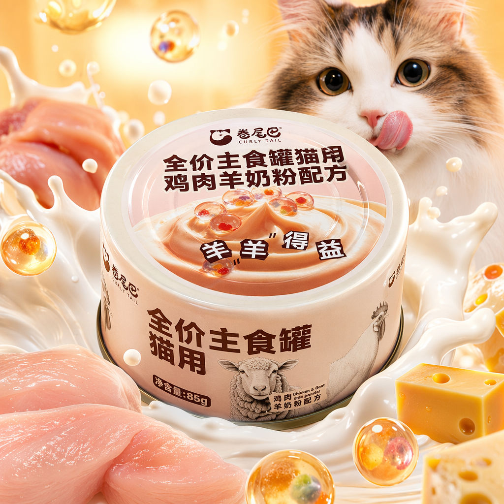 Curly Tail full-price main food can cat chicken and sheep milk powder formula white can sheep Benefit Specification image