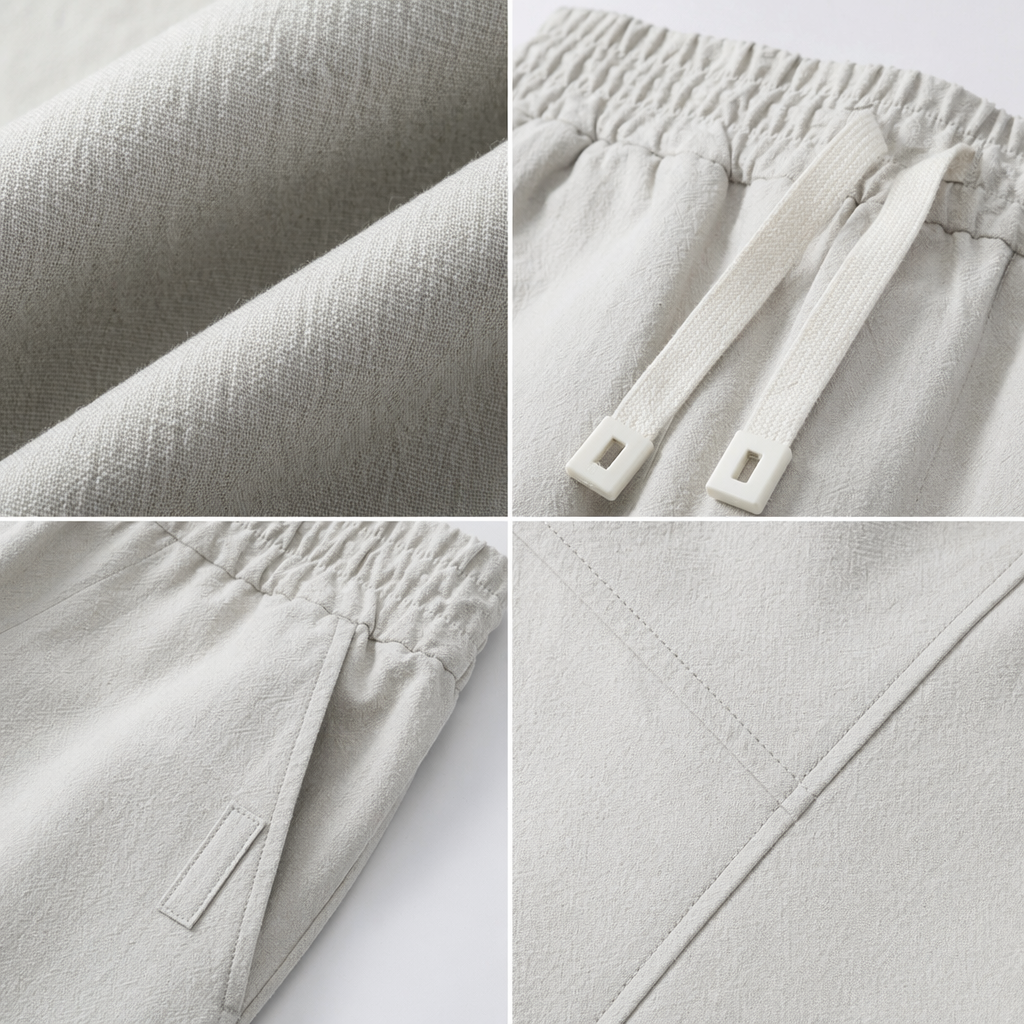 The light grey loose trousers are versatile for casual and slimming outfits Application Scenario