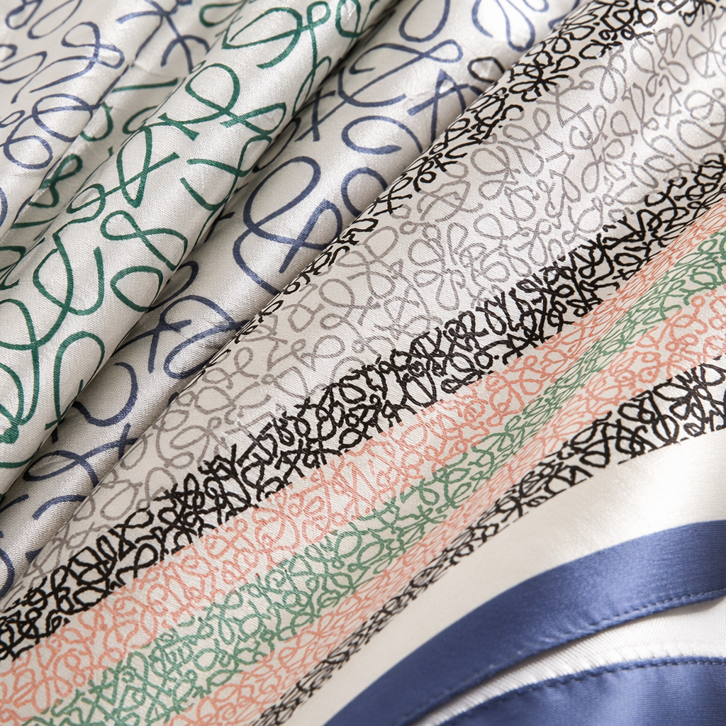 The colorful printed chiffon silk scarf is soft and drape, slimming and versatile for spring and summer Application Scenario