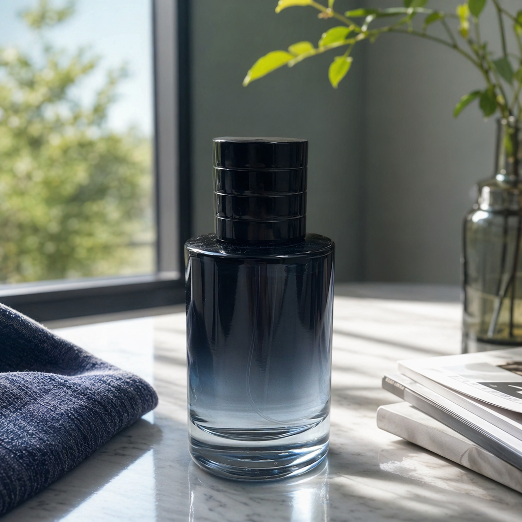 Dark gradient glass bottle, high-end perfume bottle, cosmetic portioning bottle 100ml details Picture