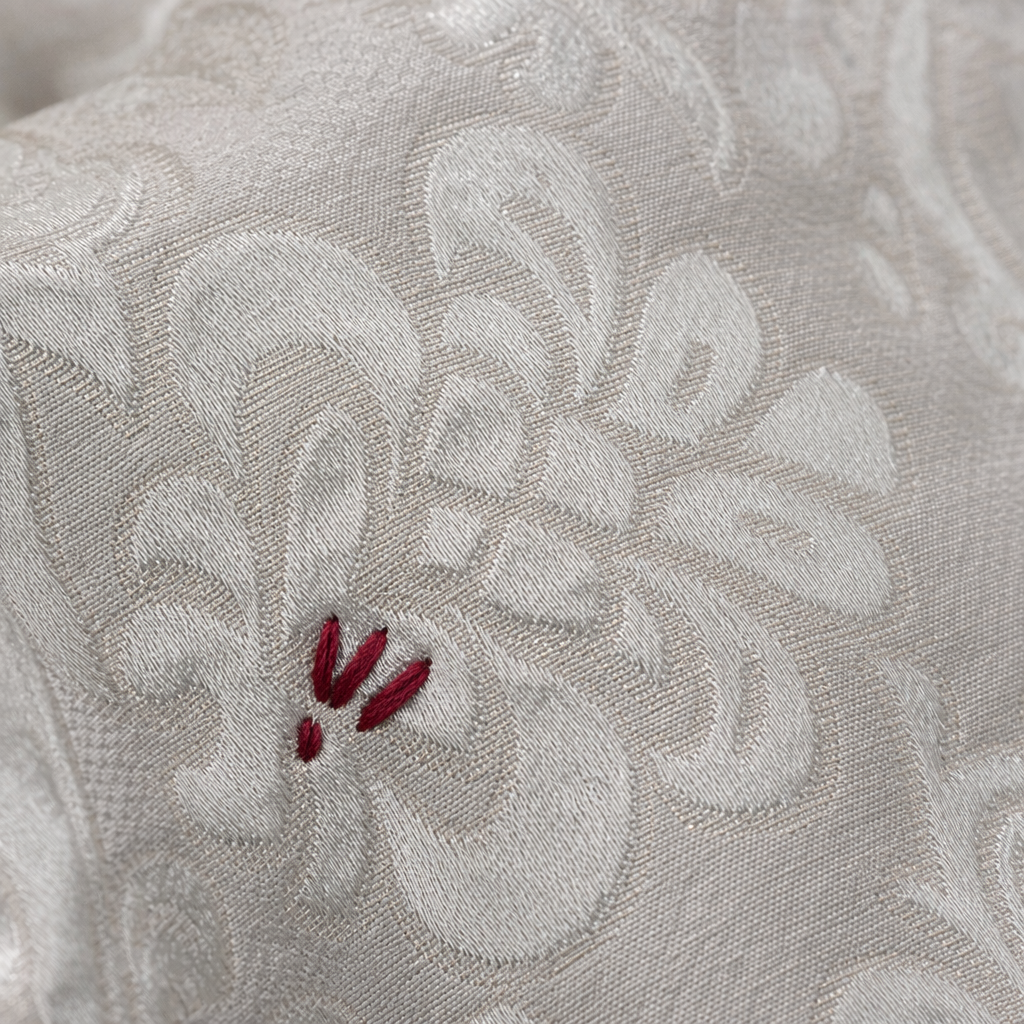 DIY grey floral pattern fabric square and mouth towel Application Scenario
