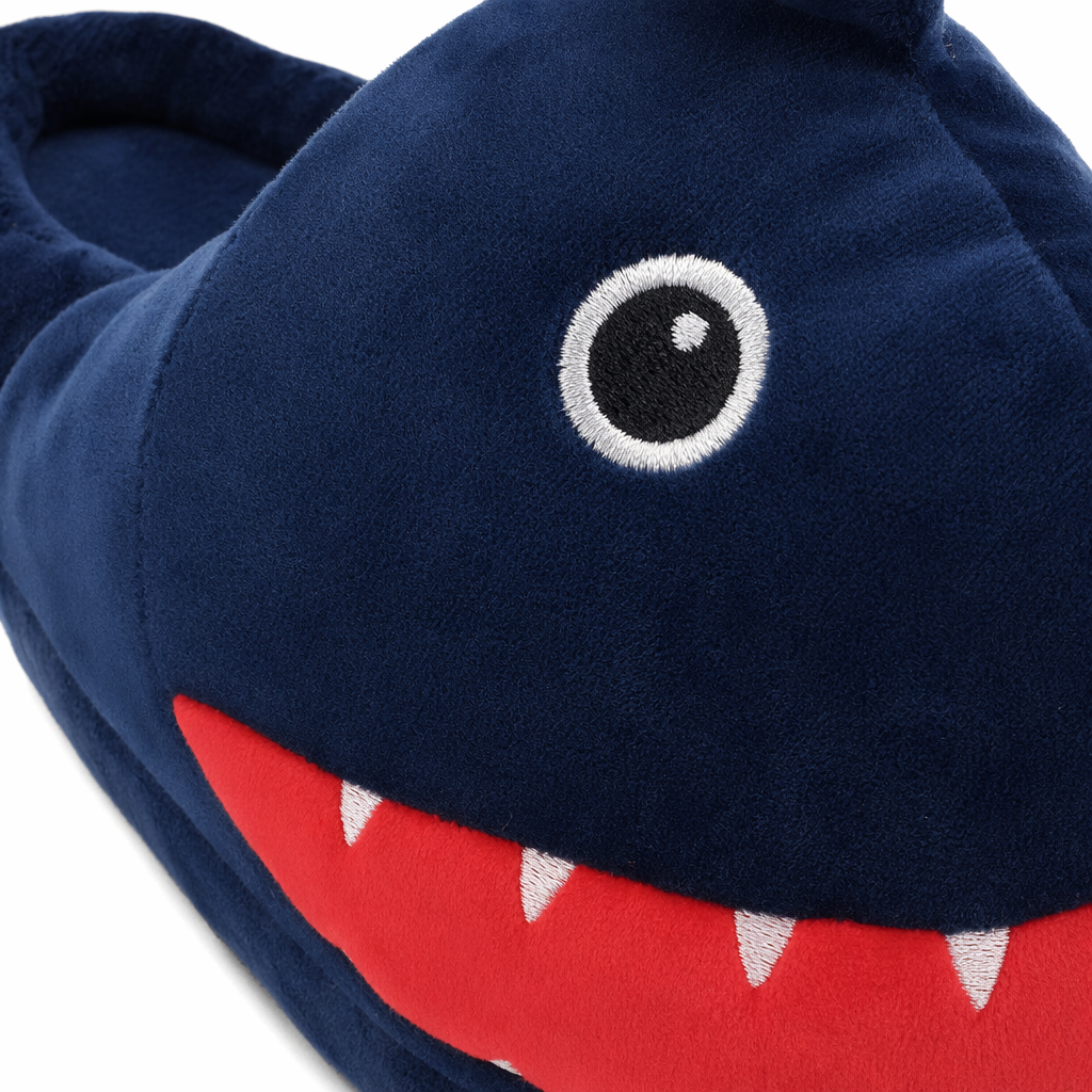Blue shark-shaped home slippers for both men and women, comfortable and anti-slip bathroom flip-flops Application Scenario