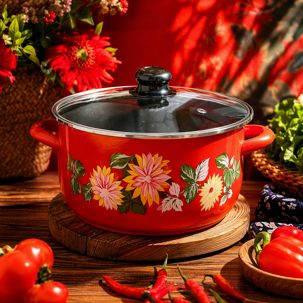 أواني الزهور الحمراء لا تستخدم في المقلاة Specification image