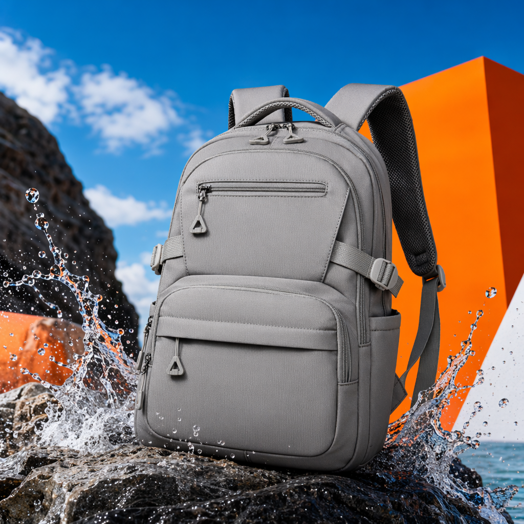 Grey backpack, large-capacity, lightweight student commuting travel backpack, unisplendour Specification image