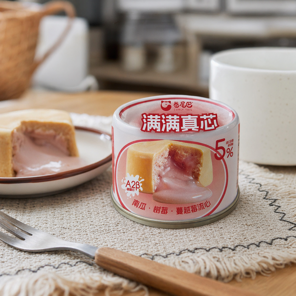 Curly-tailed cat's full-price main food, runny heart can chicken, cod, goat milk formula pumpkin, raspberry, cranberry runny heart goat milk powder contains A2β -casein details Picture