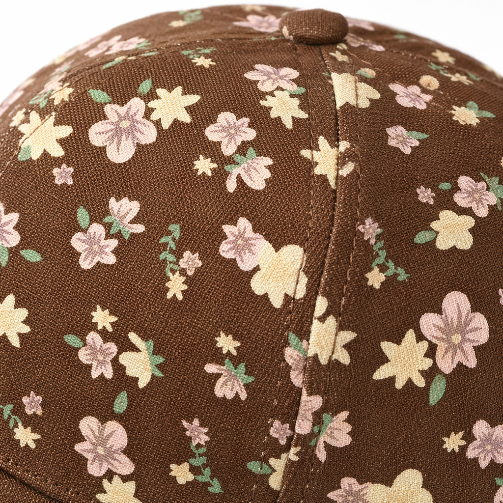Brown floral baseball cap, women's casual and versatile sun hat, new Spring and summer style Application Scenario