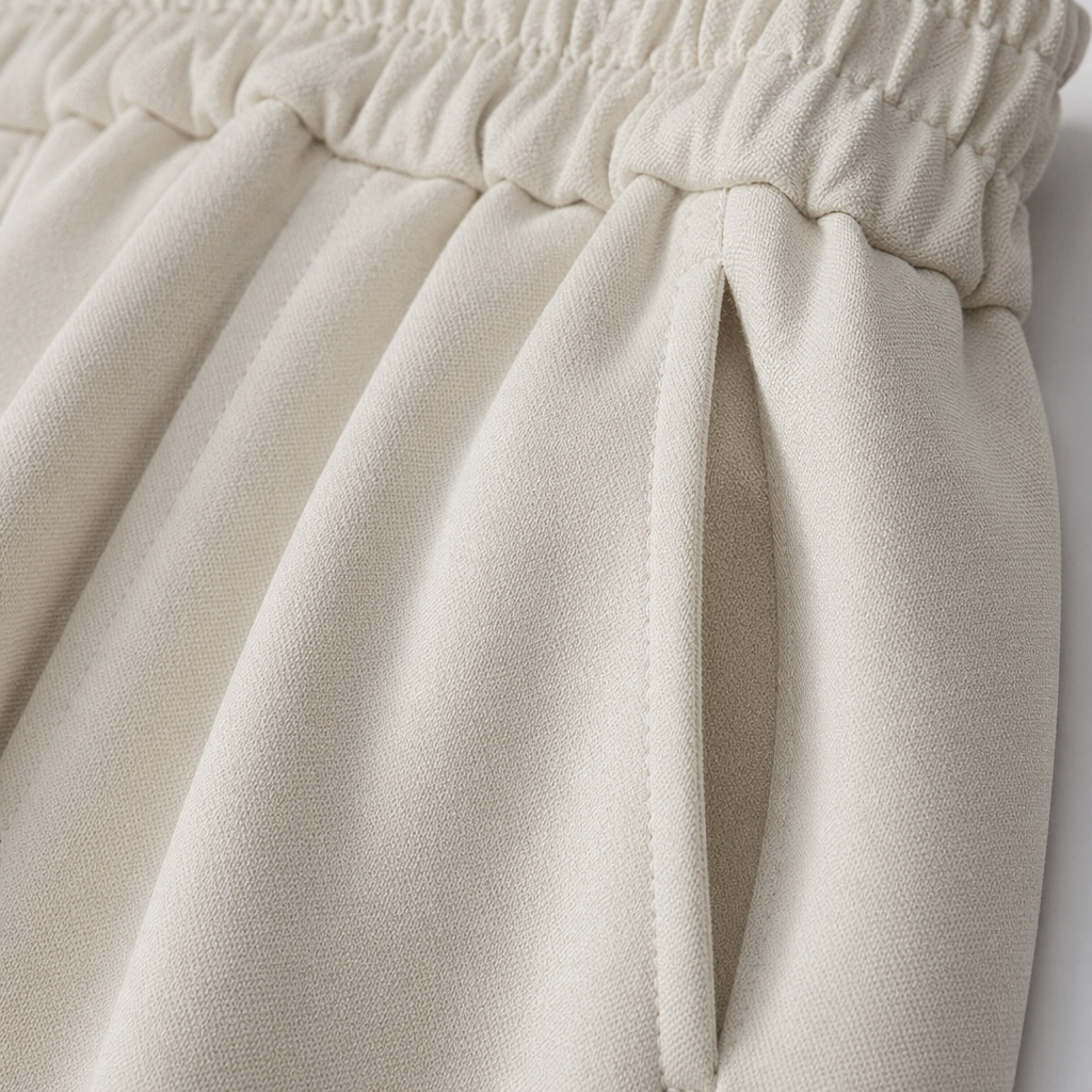 Apricot-colored tall wide-leg pants with drape make one look taller. Nine-inch straight casual trousers Application Scenario