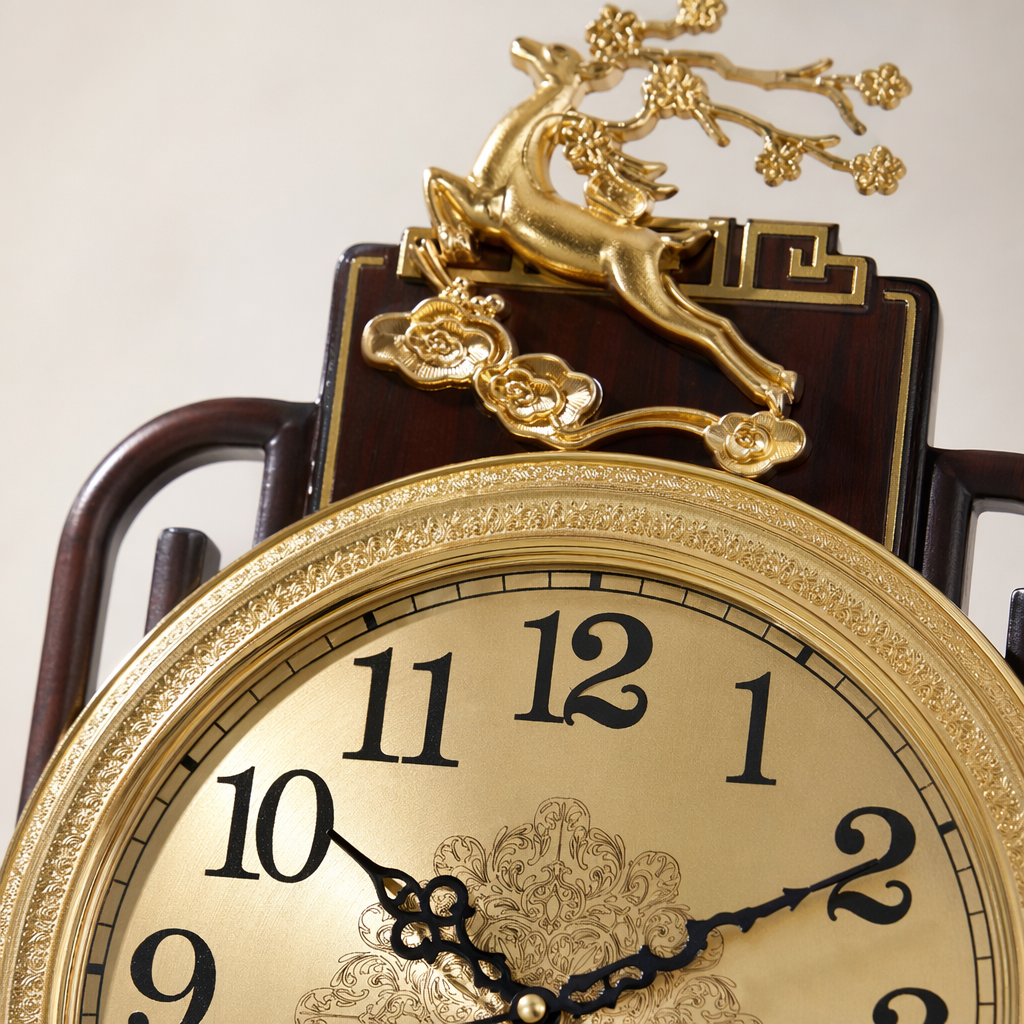 Golden wall clock for living room and bedroom, simple and modern wall-mounted clock with silent hands Application Scenario