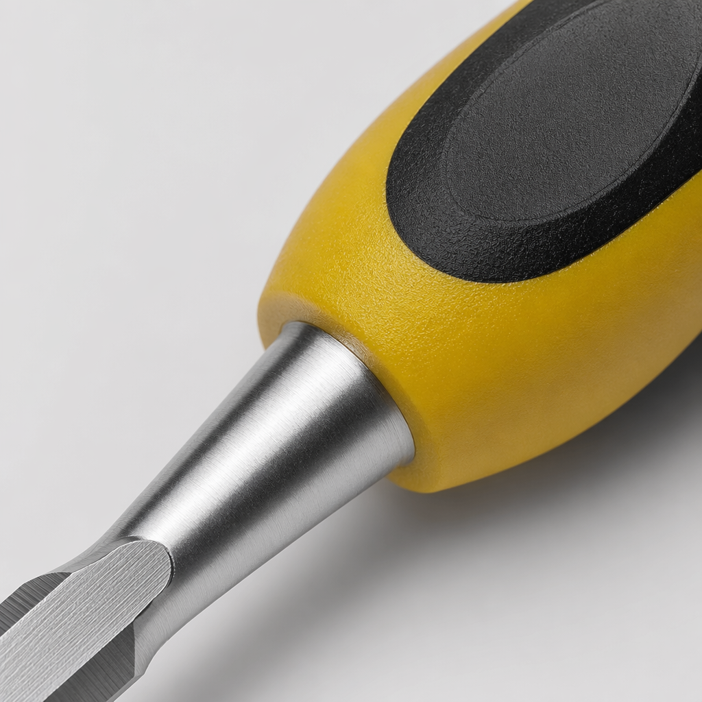 Yellow and black handle woodworking chisel, professional grade hand-carved woodworking tool Application Scenario