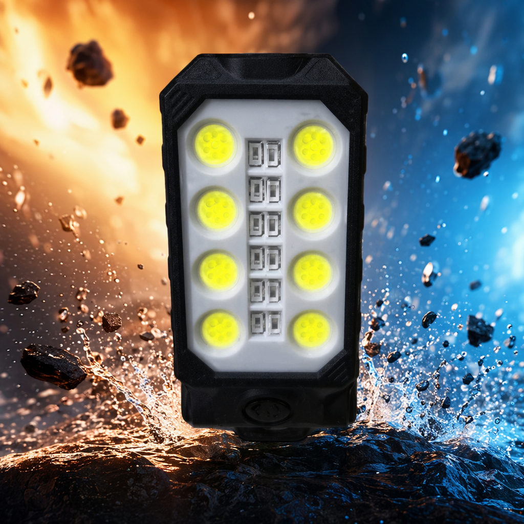 Portable rechargeable night light with black shell and yellow LED light Specification image