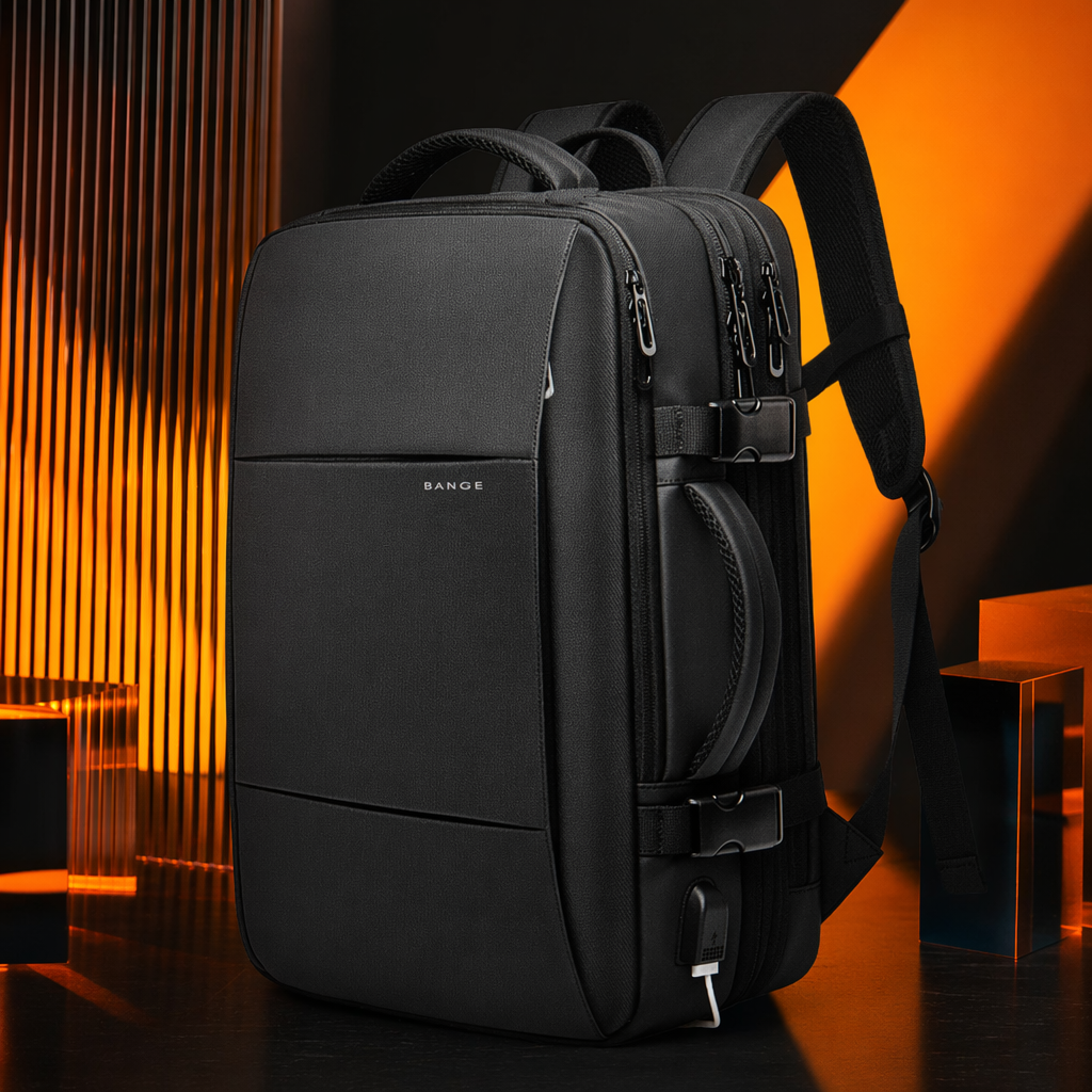 Black backpack, lightweight and large-capacity student commuting travel backpack Specification image