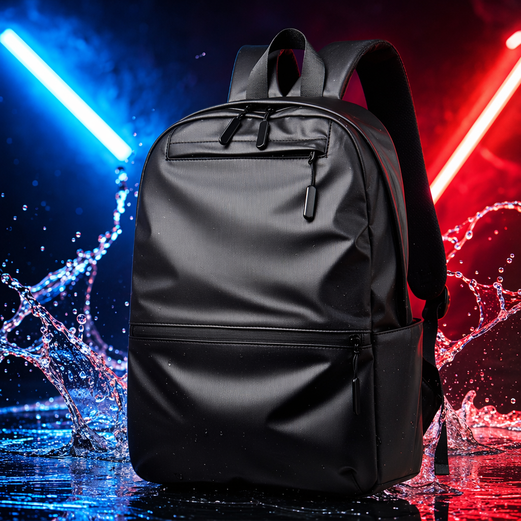 Black simple business casual backpack, a large-capacity lightweight travel bag suitable for both men and women Specification image