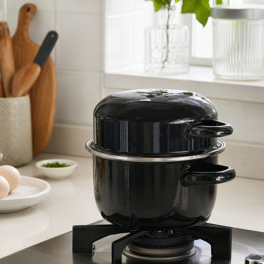 Black double-layer non-stick frying pan, suitable for household gas stoves and induction cookers details Picture