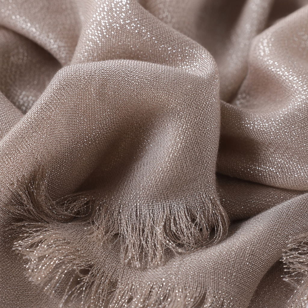 A champagne-colored shiny silk scarf is a versatile and fashionable long style for women to keep warm in autumn and winter Application Scenario