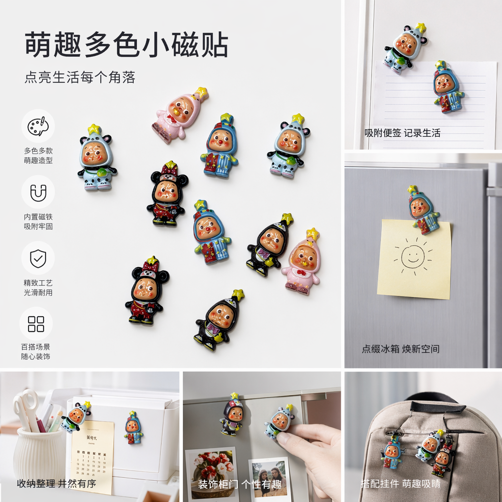彩色小玩偶可爱毛绒公仔摆件装饰玩具