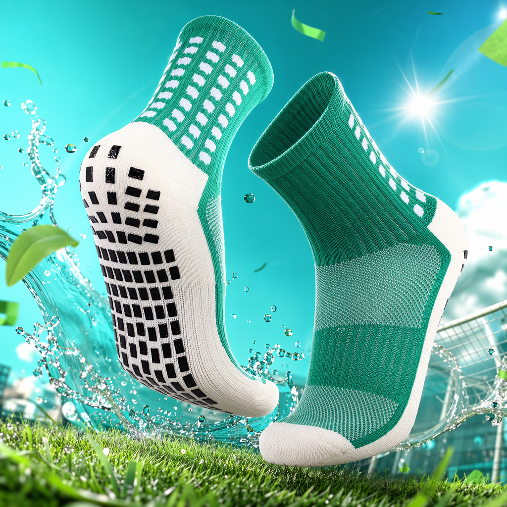 Green anti-slip socks, pure cotton sweat-absorbing and breathable mid-calf socks for both men and women Specification image
