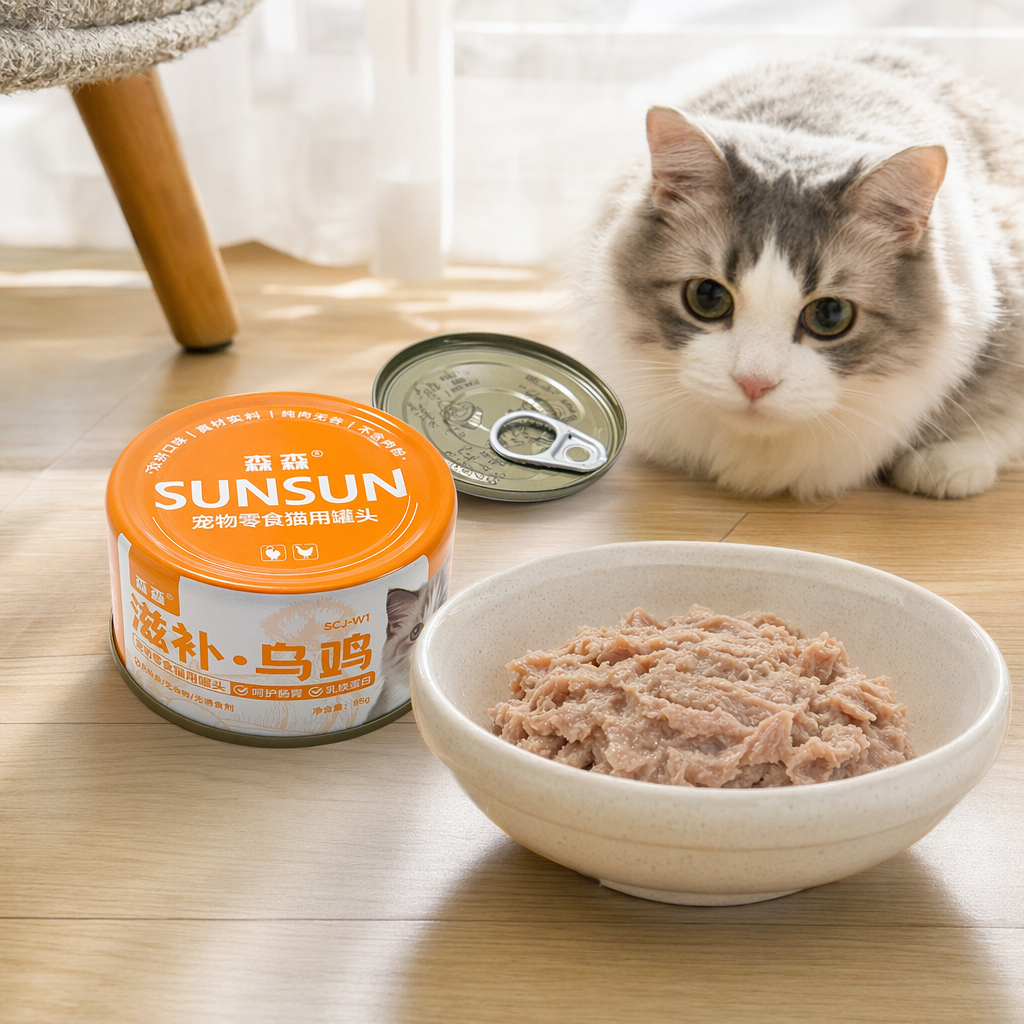 Sen Sen Pet Snacks Cat Can Nourishing Black Chicken Chicken Flavor 85g Each can, genuine ingredients, pure meat, no grains details Picture