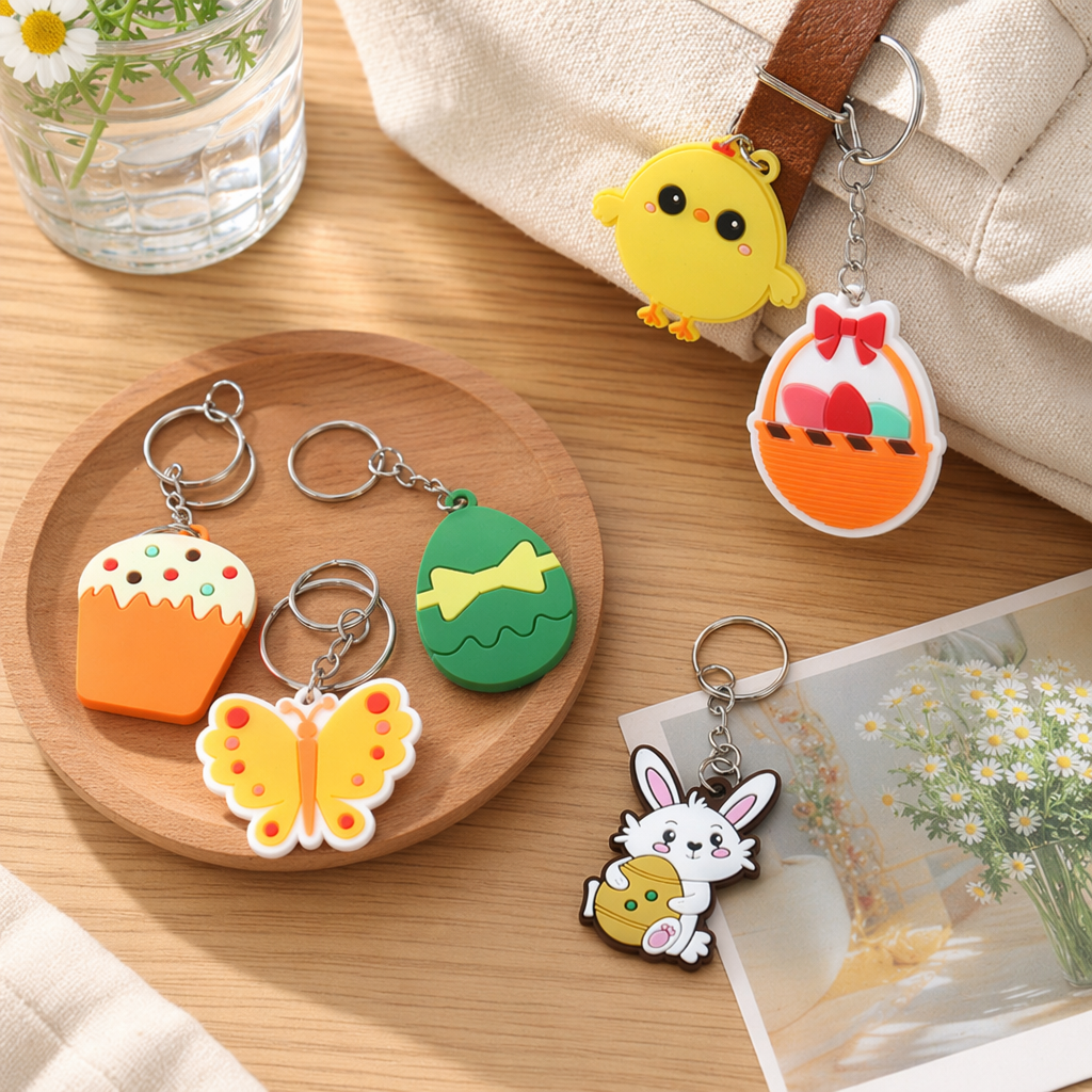 Creative cartoon Easter pendants, silicone PVC Easter eggs, rabbits, chicks, keychains, bags, schoolbags, decorative small accessories, cross-border e-commerce sources, cultural and creative small gifts details Picture