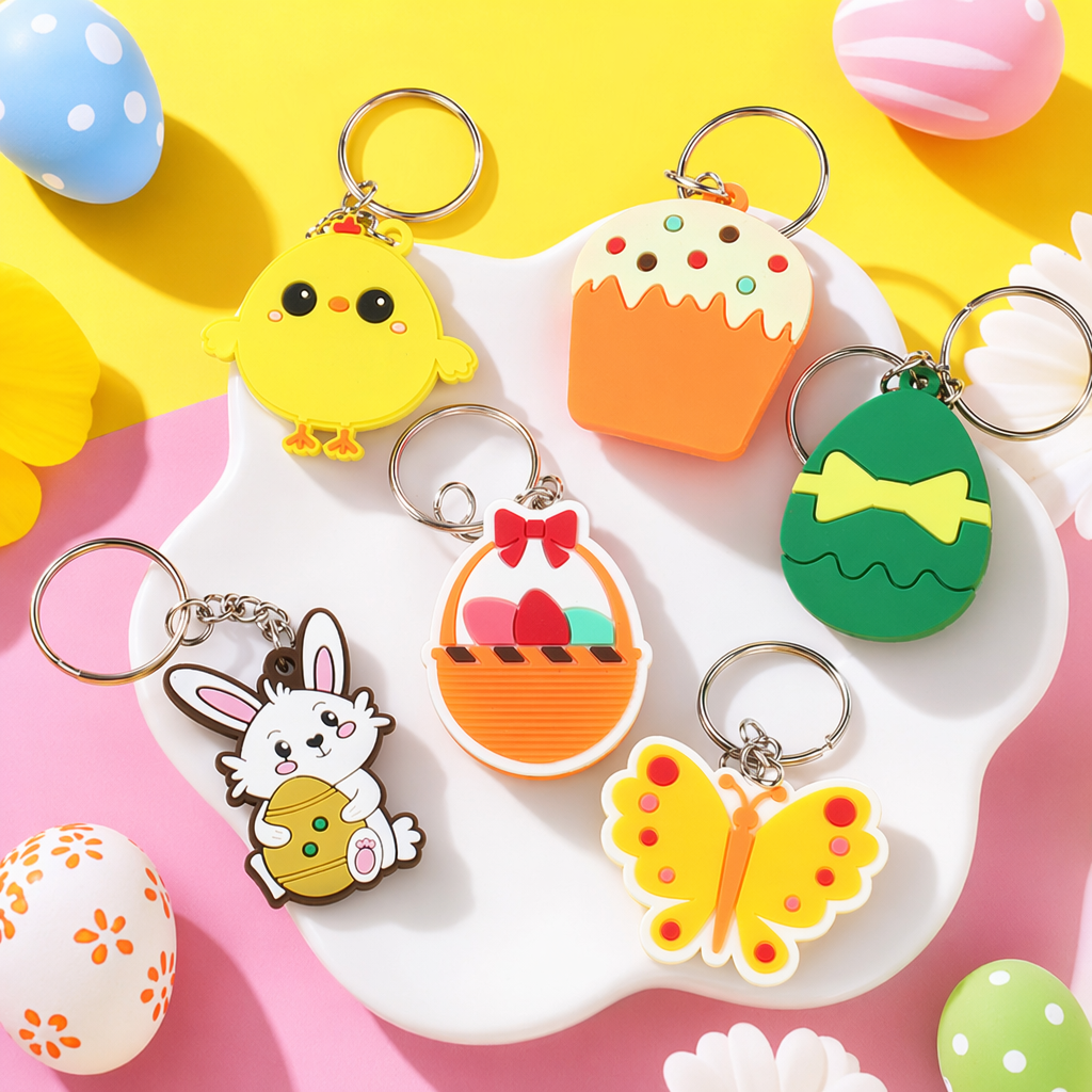 Creative cartoon Easter pendants, silicone PVC Easter eggs, rabbits, chicks, keychains, bags, schoolbags, decorative small accessories, cross-border e-commerce sources, cultural and creative small gifts Specification image