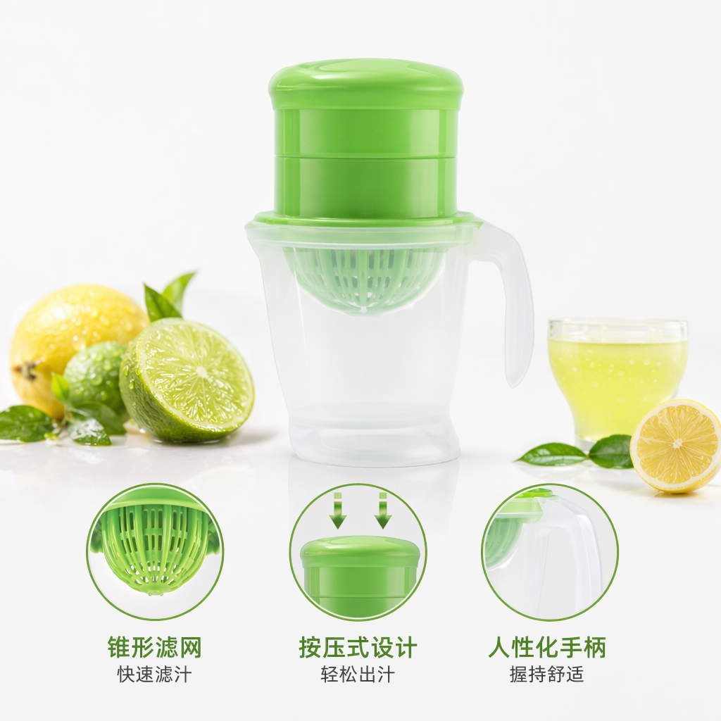 Green lid, transparent cup body, portable water cup, simple and fashionable, home and office drinking cup full image