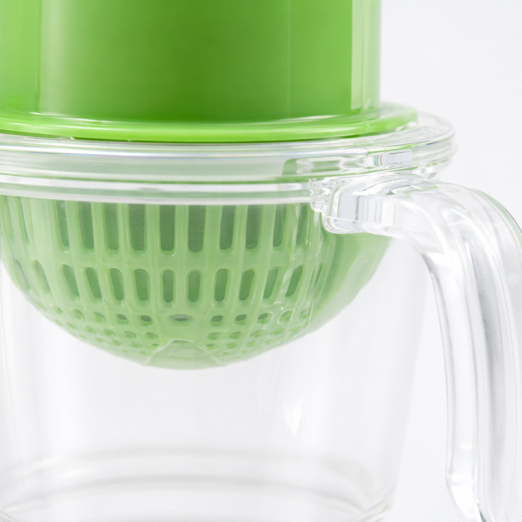 Green lid, transparent cup body, portable water cup, simple and fashionable, home and office drinking cup Application Scenario