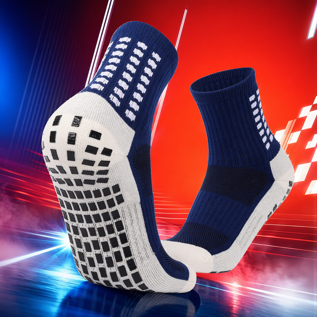 Deep blue anti-slip sports socks are breathable, sweat-absorbent, elastic and fit well for both men and women Specification image