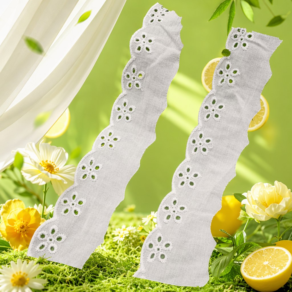 White hollowed-out flower lace trim decorative fabric DIY accessories Specification image