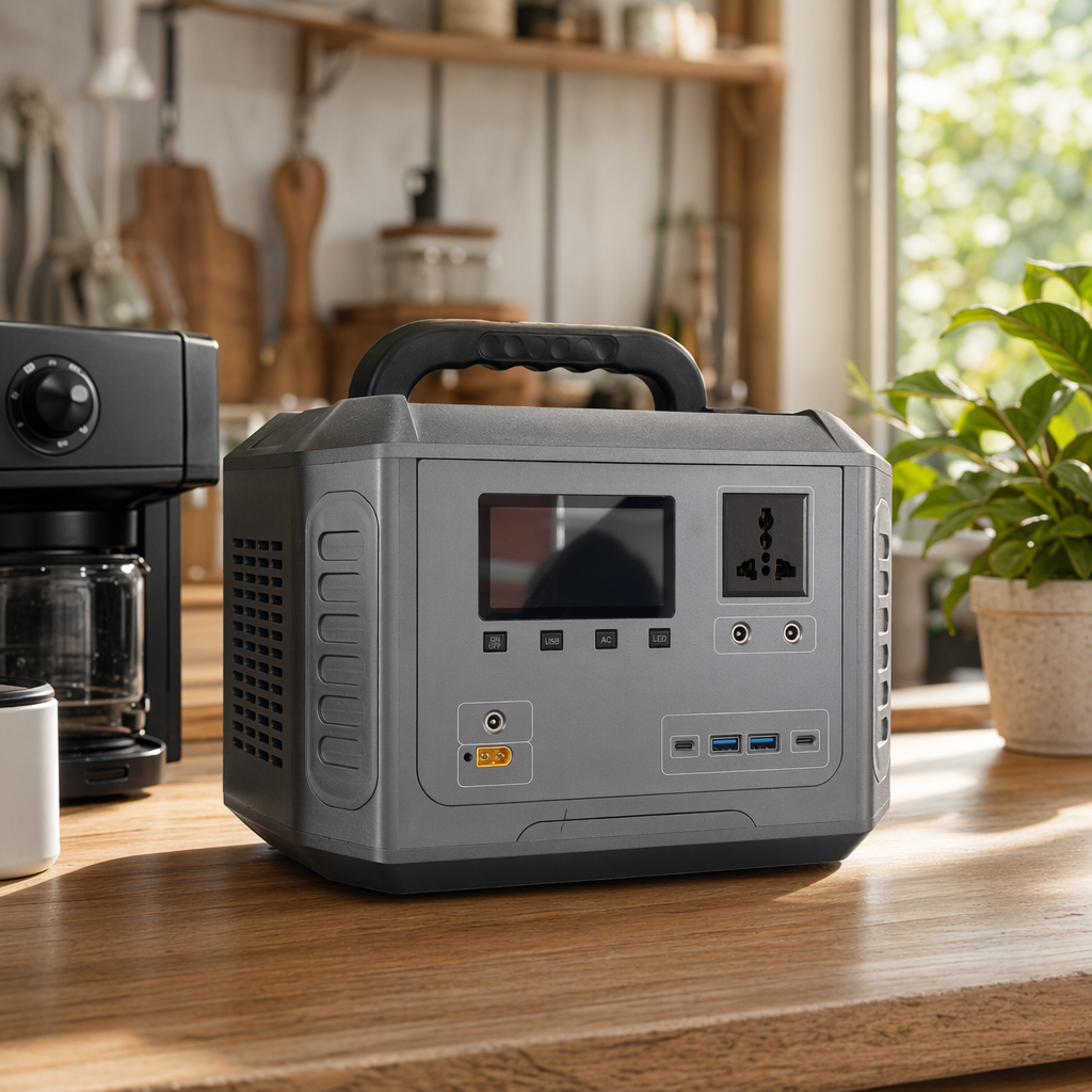 Grey portable power station, large-capacity outdoor emergency charging and energy storage equipment details Picture