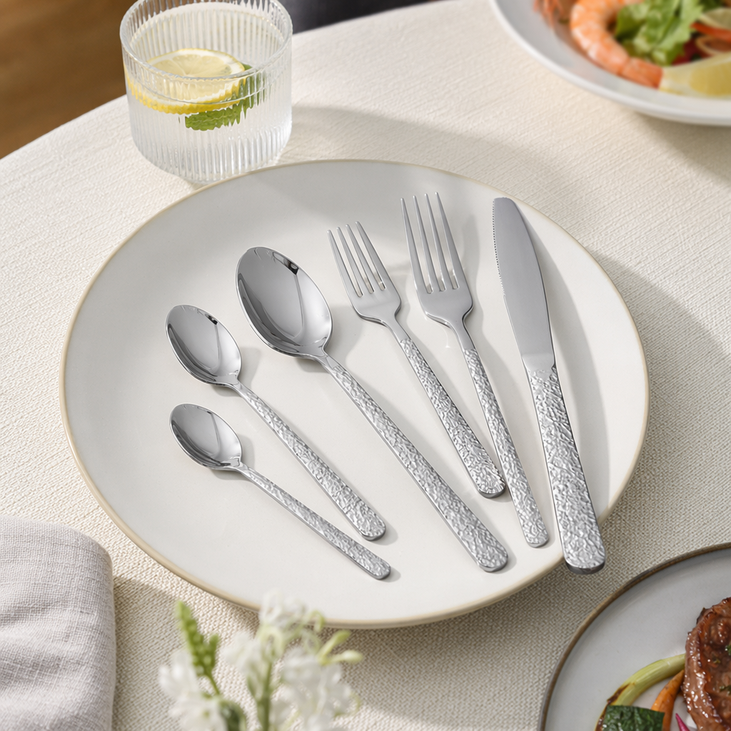 Silver tableware set, 304 stainless steel 6-piece set, home Western cuisine gift box details Picture