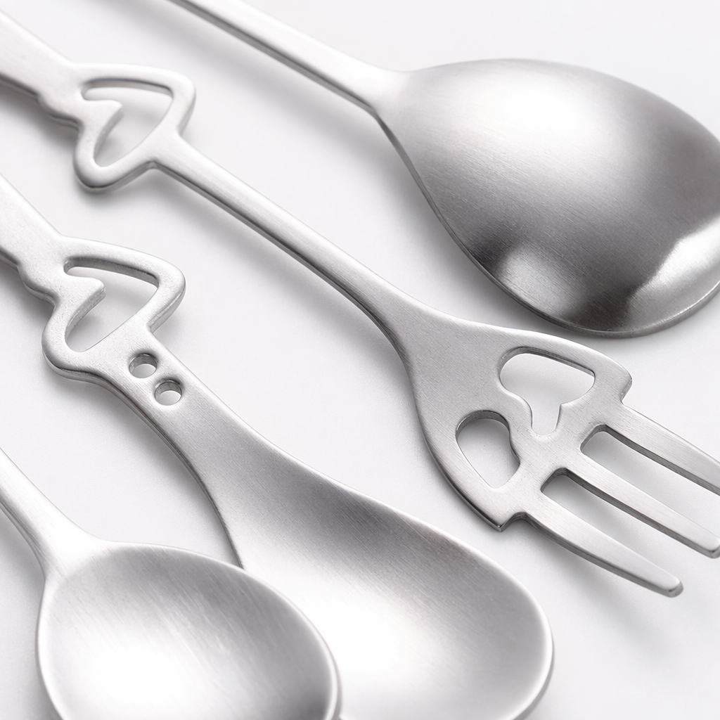 Silver heart-shaped decorative tableware set of 6 pieces, table setting, home decoration Application Scenario