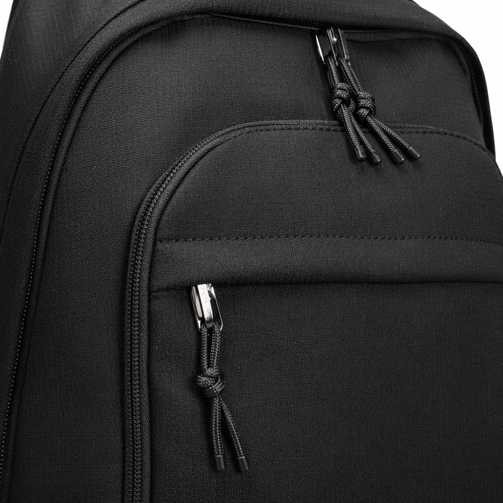 Black nylon waterproof backpack, lightweight and wear-resistant for commuting to school, business and casual Application Scenario