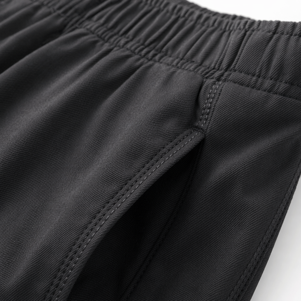Black high-waisted straight-leg casual pants are versatile for both men and women, slimming and with a flowing effect. They are nine-inch pants Application Scenario