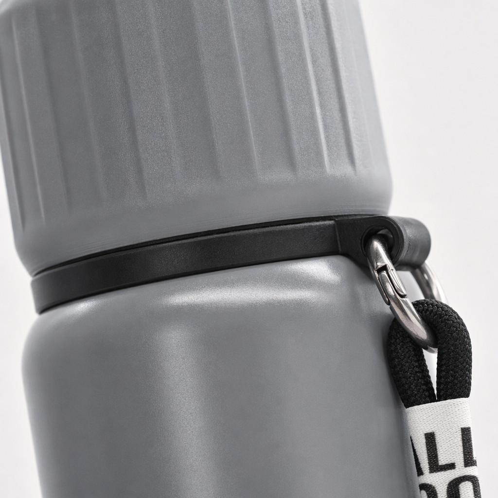 Grey simple insulated water cup 350ml, stainless steel vacuum insulated, portable for outdoor sports Application Scenario