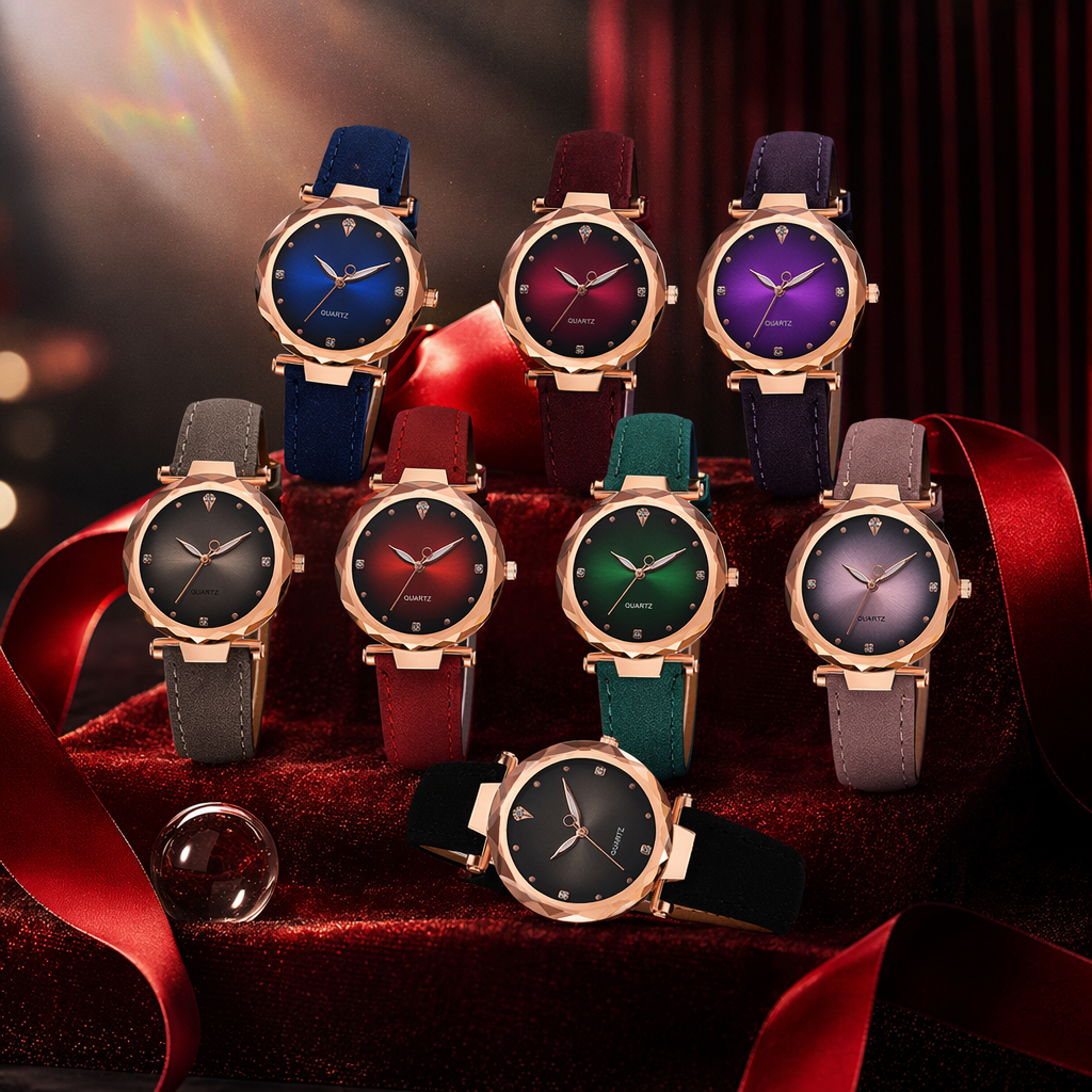 A fashionable and simple quartz watch with a colorful dial Specification image