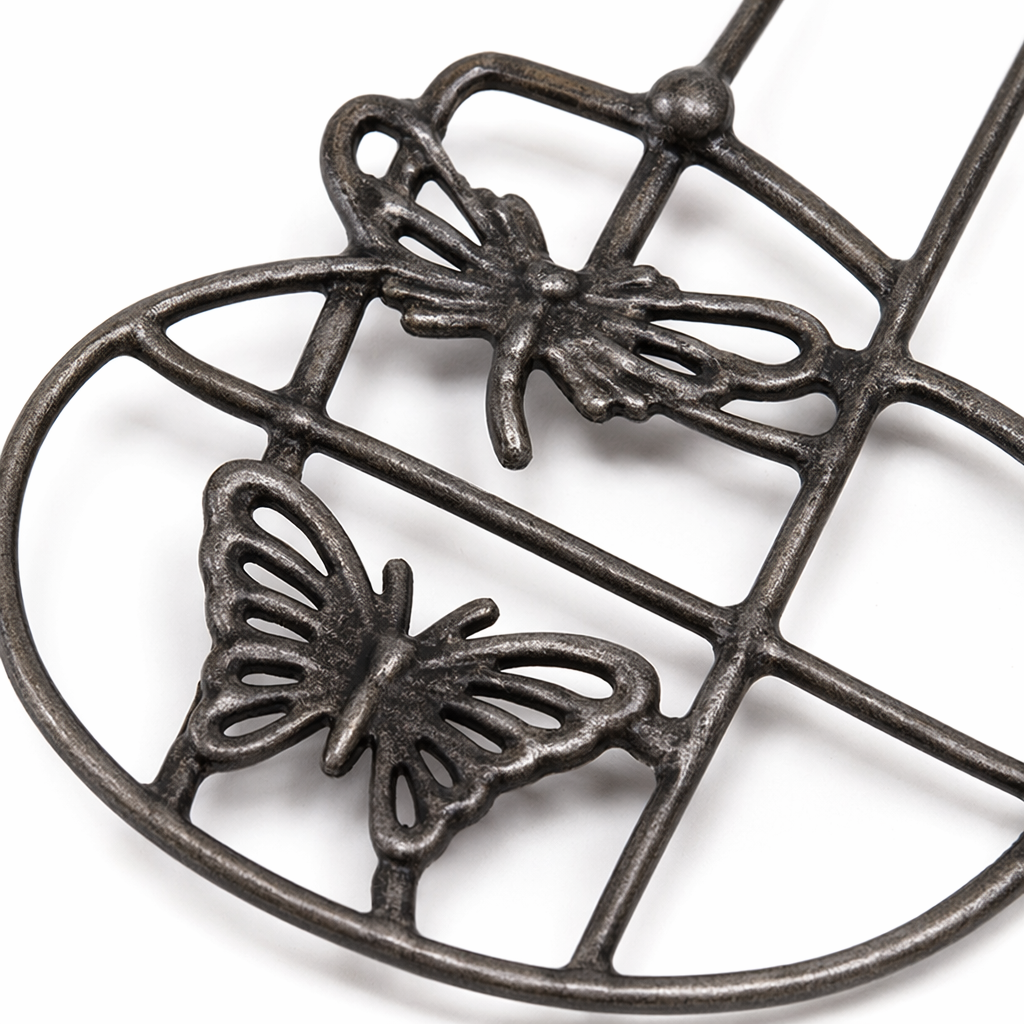 The metal butterfly-shaped phone stand on the desktop is adjustable in Angle for stable load-bearing Application Scenario