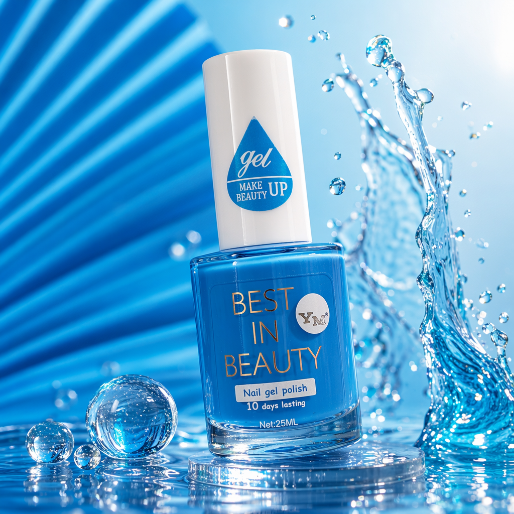 Blue nail polish bottle nail art paint, long-lasting color display Specification image