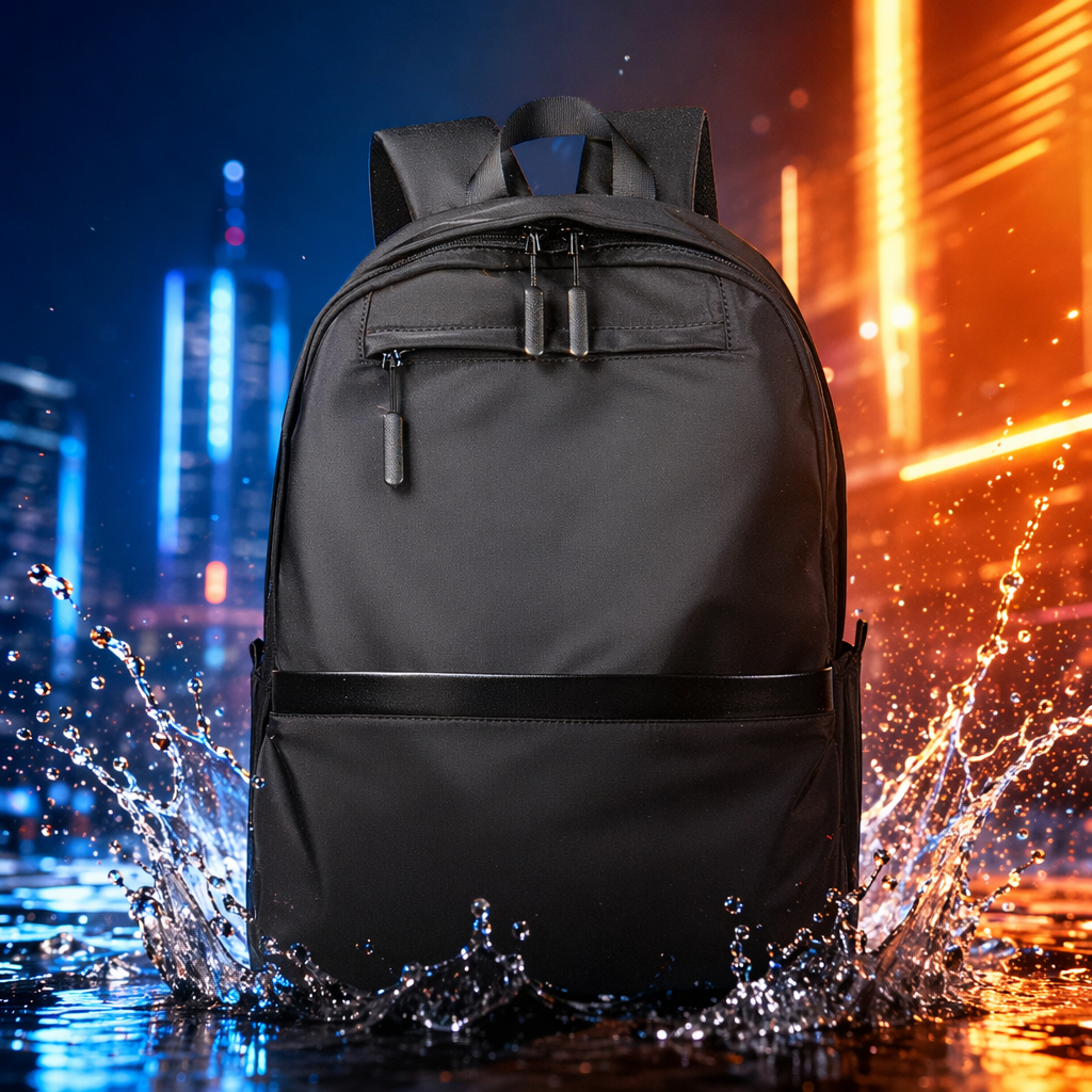 حقيبة سوداء مصنوعة من النايلون مقاوم للماء من أجل السفر إلى المدرسة Specification image