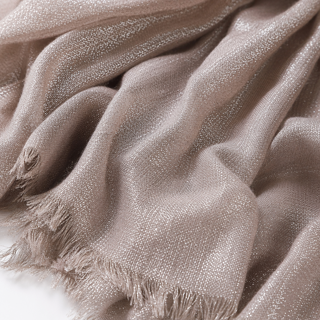 Champagne-colored shiny silk scarf is a versatile and fashionable shawl for women to keep warm in autumn and winter Application Scenario