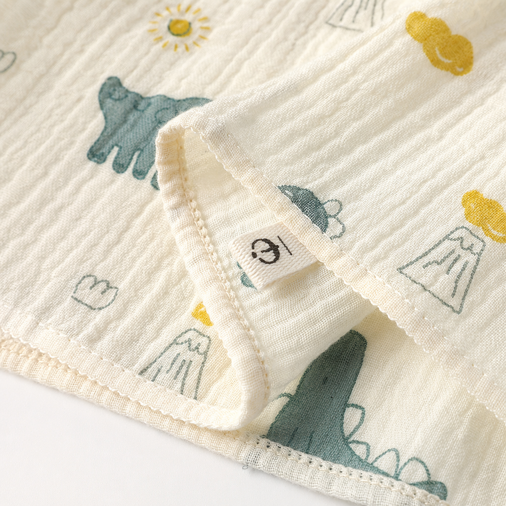 Beige dinosaur pattern pure cotton square towel 30cmx30cm, suitable for both men and women Application Scenario